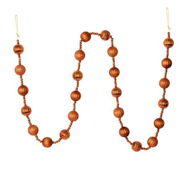 Vickerman M183588 6 ft. Copper Stripe Ball Garland