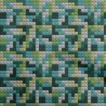 thumbnail image 1 of oneOone Tissu Flex Coton Vert Sarcelle Forme Géométrique Matériel de Robe Tissu Imprimé Tissu au Mètre 40 Pouces de Large, 1 of 4