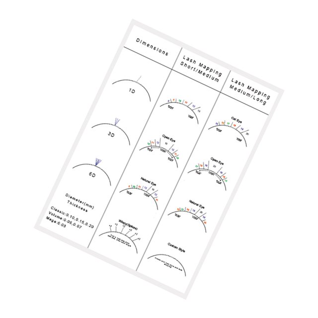 relayinert Livre d'Extension de Cils Entraînement Exercice Tableau de Cils Entraînement Blanc