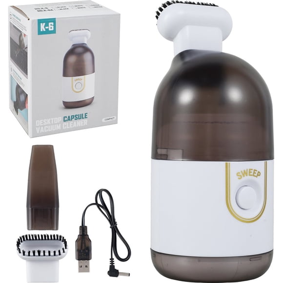 2200 pa Desktop Vacuum Cleaner USB Rechargeable with Brush Silent Cordless Cleaner Black