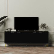 Aykah Luna 71 Inch TV Stand with Storage for upto 75 Inch TV with 4 Storage Cabinets, Modern TV Table, Tv Console with Metal Legs for Living Room
