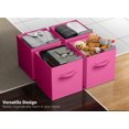 thumbnail image 2 of Sorbus 8-Pack 11" Fabric Storage Bins with Handles, Foldable for Pantry, Toy & Clothes – Pink, 2 of 7