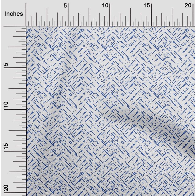 oneOone Viscose Chiffon Medium Blue Fabric Abstract Small Craft Projects Decor Fabric Printed By The Yard 42 Inch Wide