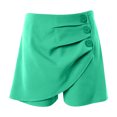 thumbnail image 4 of Timegard Shorts for Women High Waist Ruched Button Comfy Solid Color Casual Shorts Summer Fashion, 4 of 4