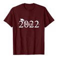 thumbnail image 1 of Pompotops T-Shirt Décontracté à Manches Courtes pour Femmes avec Imprimé Lettre, 1 of 6