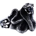 thumbnail image 1 of MasteelfCA Snake Ring Black Gem Ring Titanium Steel Ring Personalized Ring Men Ring Jewelry, 1 of 7