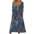 thumbnail image 1 of Robes d'Été Grande Taille pour Femmes 2024 Décontractées à Imprimé Robe à Manches Courtes Robe à Manches Courtes à Col Rond Robe Longueur Cheville Économisez jusqu'à 65 % de Rabais!, 1 of 5