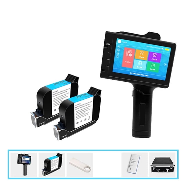 17.5mm Inch Handheld Inkjet Printer Batch Code Serial Number Barcode Qr Code Logo Hand Jet Printer ,Complete Kit
