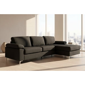 Zena - Section de velours moderne avec des jambes Chrome (RHF)