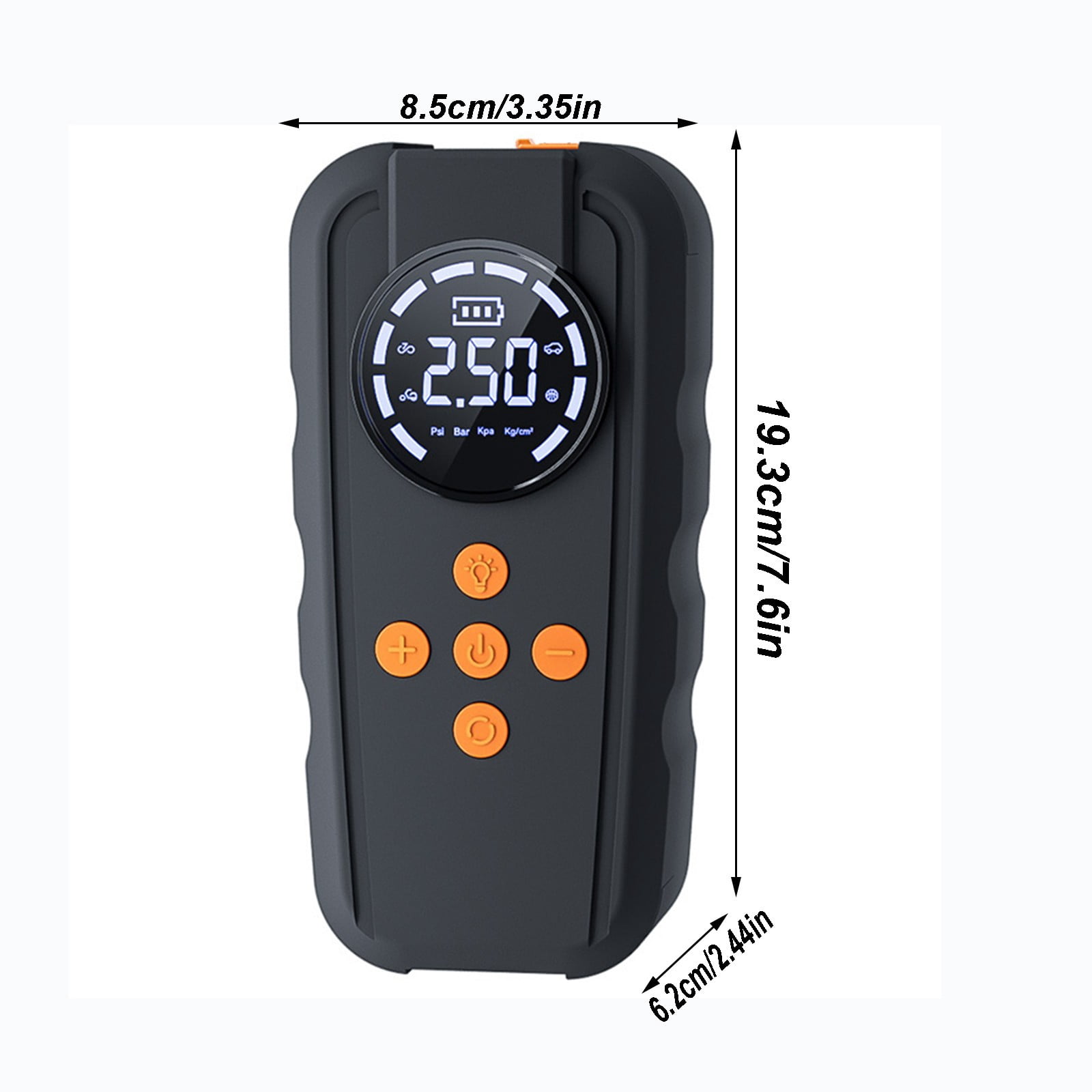 Jump Starter with Air Compressor, 6000A 150PSI 12V Portable Battery Booster Pack with LCD Display, 4 LED Lights, Type-C Charger, for 2.0L Gas