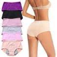 thumbnail image 1 of HAHDAXIA Culottes Anti-Fuites pour Femmes, Culottes d'Incontinence Imperméables en Coton, Culottes Anti-Fuites Grande Taille, 6 Pcs, Multicolores, L, 1 of 7
