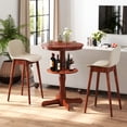 thumbnail image 2 of Gymax 2 Pcs Table Ronde Haute à 2 Niveaux avec Tablette de Rangement et Base Piédestal pour Cuisine, 2 of 10