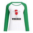 thumbnail image 4 of T-shirt de Noël pour Femmes T-Shirt de Printemps Patchwork de Noël Imprimé Manches Longues Col Rond T-Shirt Décontracté, 4 of 8
