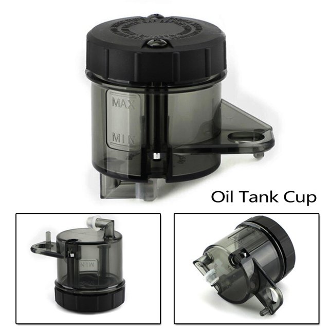 Motorcycle Black Front Brake Clutch Master Cylinder Fluid Reservoir Oil Tank Cup