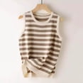 thumbnail image 2 of Lenpel Women's Plus Size Tank Tops Striped Crew Neck Sleeveless Ribbed Knit Lightweight Sweaters Summer Casual Blouses, 2 of 3
