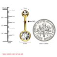 thumbnail image 3 of BodyJ4You 15PCS Professional Piercing Kit Goldtone Steel 14G Double CZ Belly Navel Ring Body Piercing Set, 3 of 6