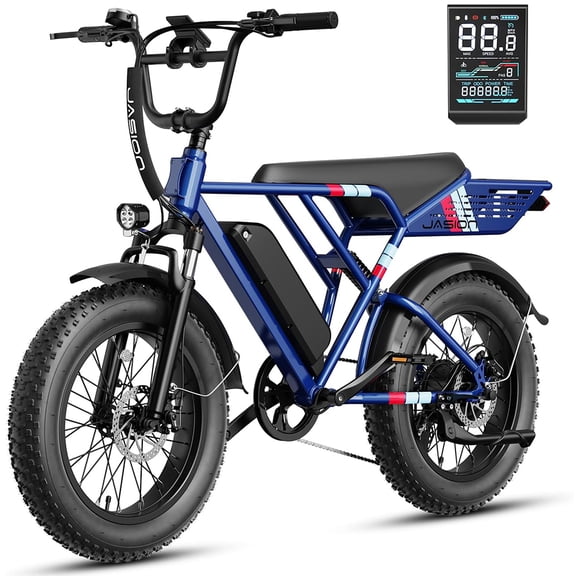 Jasion RetroVolt Vélo Électrique pour Adultes avec Moteur de Pointe 1500W, Batterie Amovible 48V 13Ah Vélo de Terre Électrique, Vélo de Montagne Électrique Tout-Terrain à Gros Pneus 20 Pouces, Vélo Électrique 30MPH, UL 2849