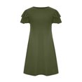 thumbnail image 3 of Birdeem Robes Mini pour Femmes Été Décontractées à Volants Manches Courtes Mignonnes Col Rond Robe Fluide avec Poches, 3 of 6