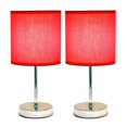 thumbnail image 2 of Simple Designs Chrome Mini Basic Table Lamp with Fabric Shade 2 Pack Set, 2 of 4