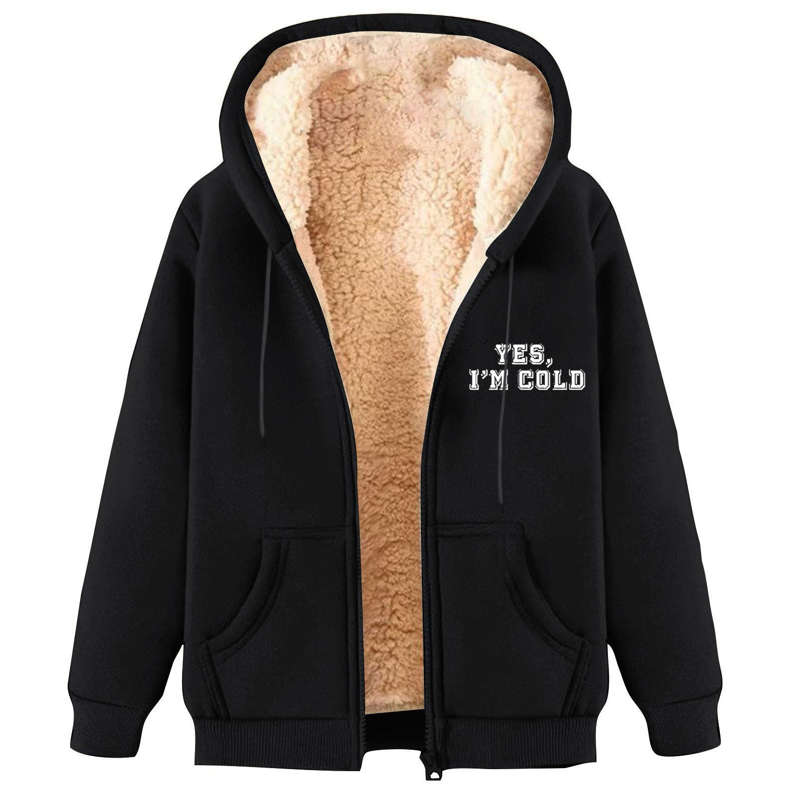 LOVZFMLL Jackets for Women's Fashionable Printed Fleece Hooded Sweatshirt Jacket