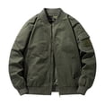 thumbnail image 1 of RXIRUCGD Veste de Travail Zippée à Manches Longues pour Homme à Multiples Poches, Haut de Charge à Manches Longues Sans Capuche, Manteau Décontracté, Vert Armée, Taille : 2TG, 1 of 8