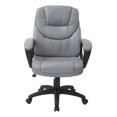 thumbnail image 2 of Charcoal Gray Faux Leather Manager's Chair with Padded Arms, 2 of 6