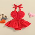 thumbnail image 3 of MesaSe Bébé Filles Paillettes Coeur Forme Sans Manches Dos Licou Robe Romper avec Bandeau Tenues, 3 of 6