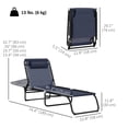 thumbnail image 3 of Outsunny Folding Lounge Chair, Chaise Lounge with Headrest, Dark Blue, 3 of 10