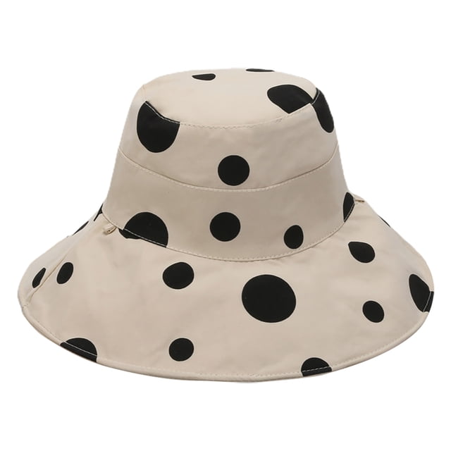 Chapeau de Pêcheur à Pois : Chapeau d'Été Réversible à Double Face, Chapeau Bob