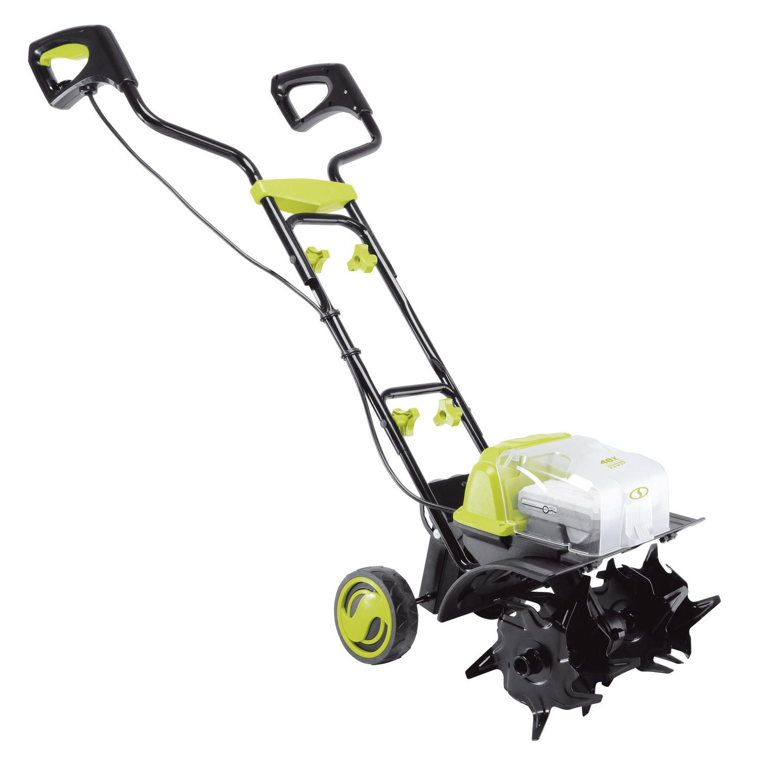 Sun Joe 24V-X2-TLR14 48-Volt* IONMAX Cordless Garden Tiller/Cultivator Kit | with 2 x 2.0-Ah Batteries + Dual Port Charger