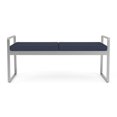 thumbnail image 4 of Gansett Reception Waiting Room Healthcare 2-Seat Bench / Silver Steel / Blue, 4 of 5