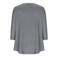 thumbnail image 4 of RXIRUCGD T-shirt d'Été Décontracté pour Femmes Manches Trois-Quarts Col Rond Froncé Blouse, Gris, Taille : TG, 4 of 5