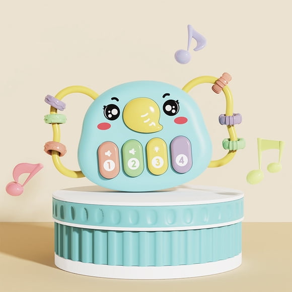 RKSTN Clavier Électronique en Plastique de Noël Piano à Main pour Bébé Jouet Casse-Tête Éducation Précoce Prise Peut Mordiller Colle pour Dents 0-3 Mois Tambour à Main pour Enfants Cadeaux de Noël