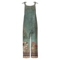 thumbnail image 5 of LOVZFMLL Combinaison pour Femme, Imprimée d'Été Sans Manches, Dos Nu, Ample, Longue, Vert Armée, 2TG, 5 of 5