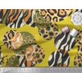 thumbnail image 3 of Soimoi Yellow polyester Crepe Fabric Leopard & Wild Animal Skin Printed Fabric 1 Yard 42 Inch Wide, 3 of 3