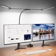 thumbnail image 4 of BINNIWEN Desk Lamp, Clamp 24W, Ultra Wide 4 Head Bars, 5 Color Modes Dimming, Multi-Screen Setup Desk Light for Home Office, Architect (Black, Adapte, 4 of 9