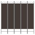 thumbnail image 2 of vidaXL 5-Panel Room Divider Brown 200x200 cm Fabric, 2 of 5