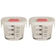 thumbnail image 1 of 2Pcs Clear Glass Food Storage Containers Leak Bowls for Food Microwave and Freezer Safe, 1 of 7