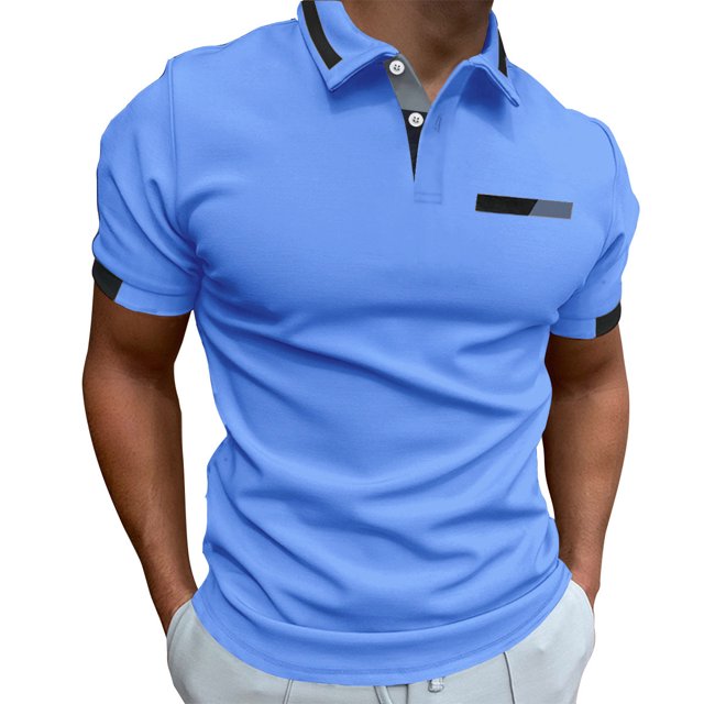 Dvkptbk Men Short Sleeve Button Regular Pullover Top Comfort Casual Work T-Shirts on Clearance