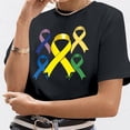 thumbnail image 4 of UANWENN T-Shirts Décontractés pour Femmes avec Imprimé Ruban de Sensibilisation au Cancer, Manches Courtes, Col Rond, Style de Base pour le Quotidien, T-Shirts Surdimensionnés pour Femmes, Haut Athlétique à Manches Courtes, Haut Femme Ample Femmes, 4 of 4