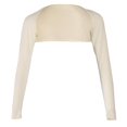 thumbnail image 2 of Ramadan Solid Open Cropped Stretchy Modal Full Arm Cover Shrug Hijab Beige Modal shawl Beige, 2 of 8