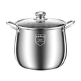 thumbnail image 1 of TACILIP Marmite en Acier Inoxydable, Marmite Tout Usage avec Couvercle et Poignée, Marmite Compatible Induction, Four, Cuisinière à Gaz et Lavable au Lave-Vaisselle, Gadgets de Cuisine, 1 of 6