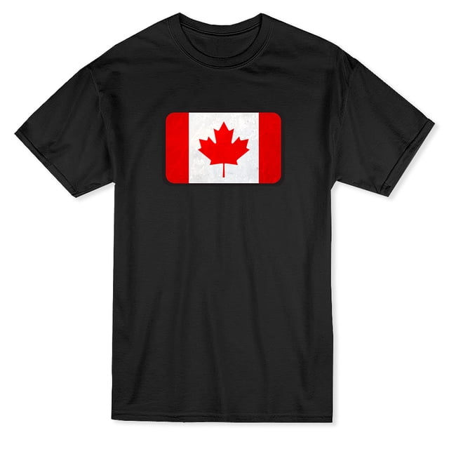 T-shirt pour Homme avec Tampon de Boîte Drapeau du Canada