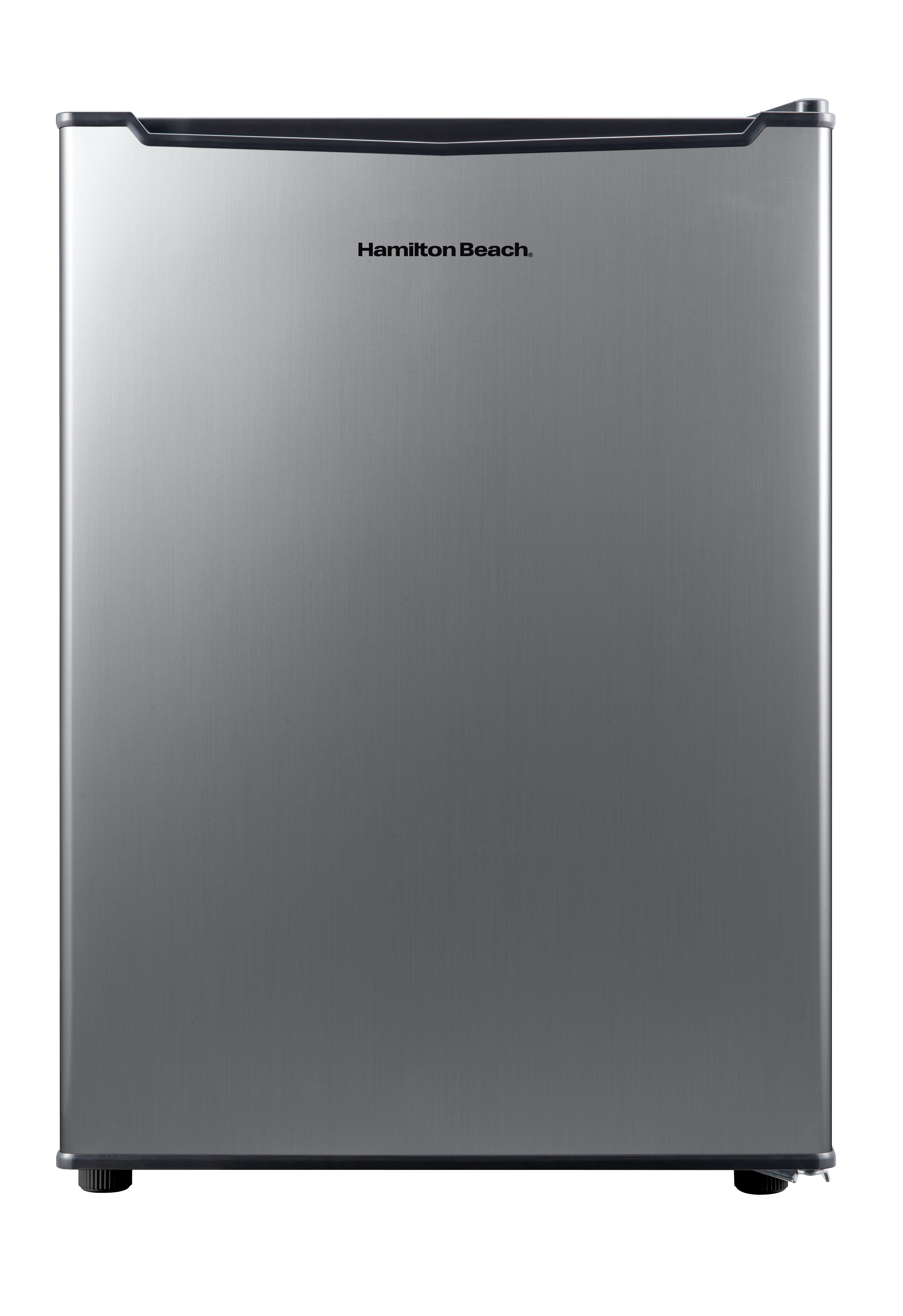 Hamilton Beach 2.5 Cu.Ft Mini Fridge, Compact Refrigerator, Single Door, Adjustable Glass Shelves, Reversible Door, Stainless Steel