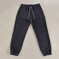 thumbnail image 3 of Ceisia Men Solid Color Loose Casual Pants Elastic Waist Drawstring Sports Gift Work Trousers, 3 of 9