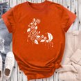 thumbnail image 4 of Dadaria Chemise Orange pour Femmes Hauts T-Shirt à Manches Courtes Col Ras du Cou Tee Matières Chandail d'Été Blouses TG, 4 of 5