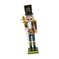 thumbnail image 3 of KLKCMS Christmas Decoration Countertop Party Handmade Wood Nutcracker Figure Red Clothes, 3 of 9