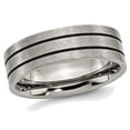 thumbnail image 1 of Bague Alliance pour Homme en Titane Biseauté 7 mm avec Émail et Rainure Brossée, 1 of 5