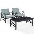 thumbnail image 1 of Crosley Furniture Kaplan 3Pc Fabric Conversation Set in Oil Bronze/Mist Green, 1 of 11