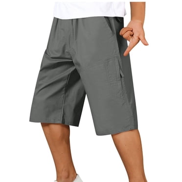 Liquidation d'Économies d'Été! WRKEKC Shorts Décontractés pour Hommes, Shorts d'Été pour Hommes, Shorts Cargo pour Hommes de Couleur Unie Décontractés pour Sports de Plein Air, Anti-Abrasion, à Multiples Poches, Longueur Genou L